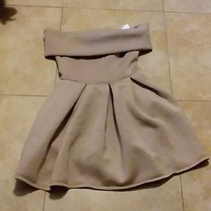 Off the shoulder scuba knit dress